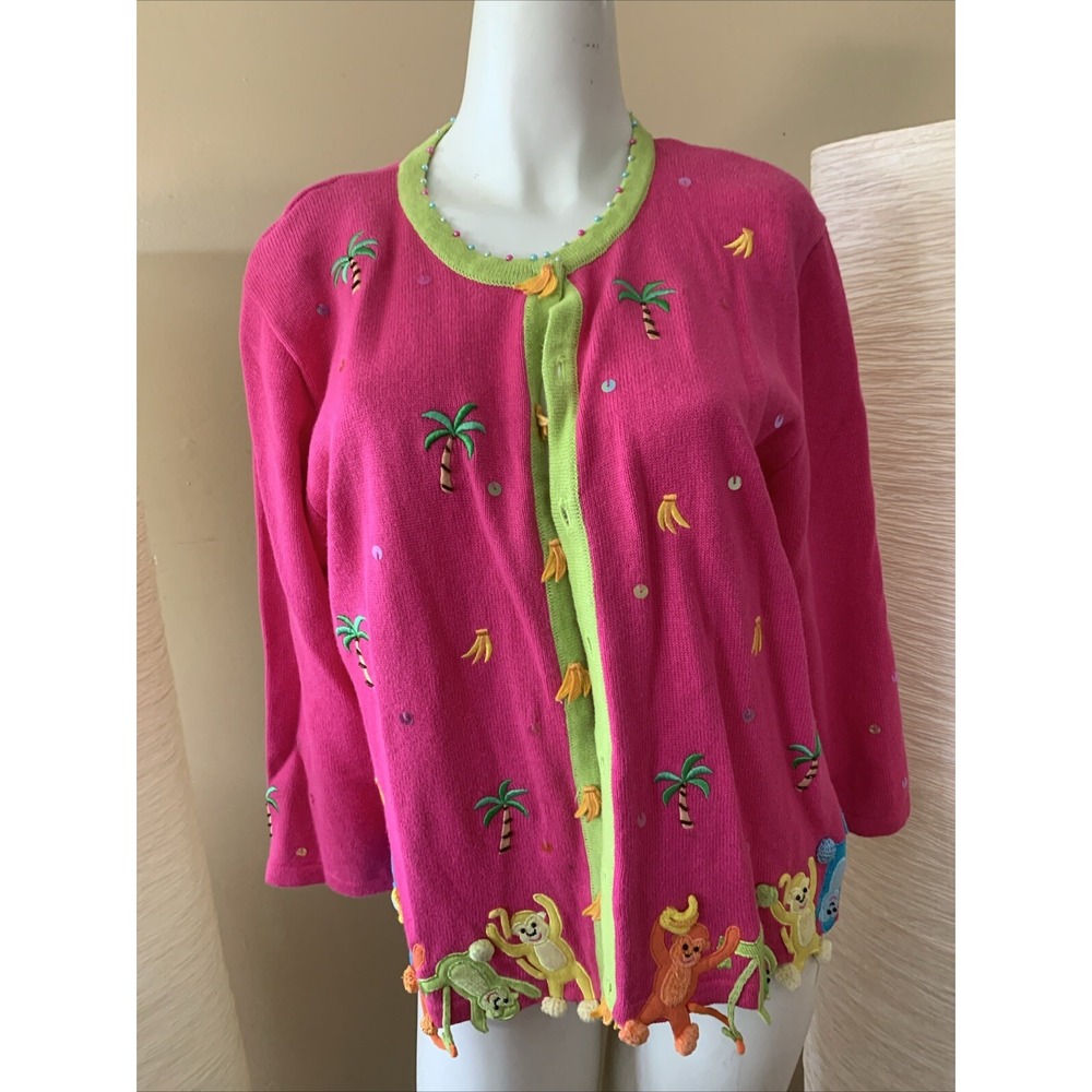 Berek 2 Takako Sakon Collective Works Cotten Bld Monkey Embellished ‎ Wms L